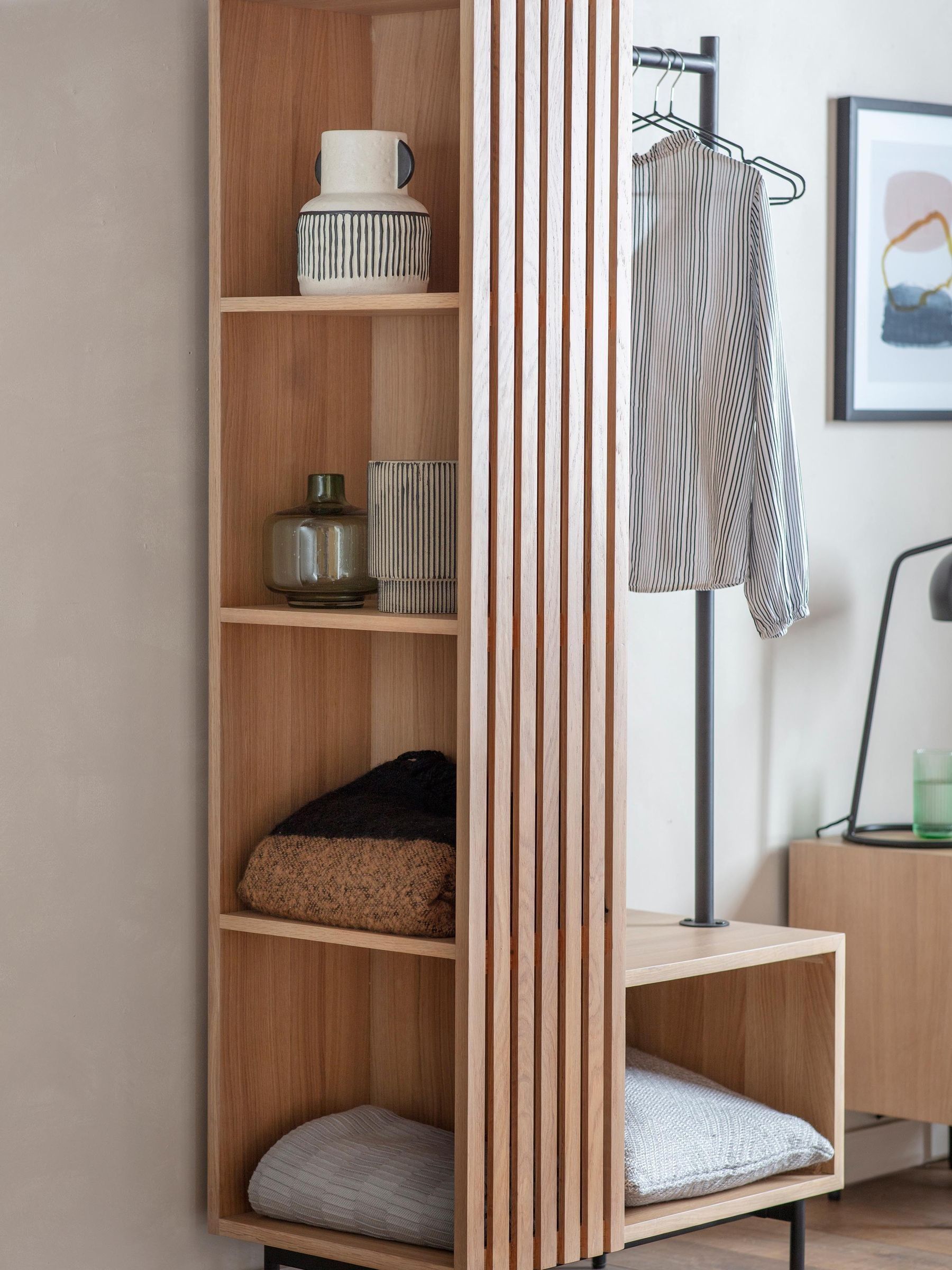 Buy Gallery Home Oak Okayama Open Wardrobe from the Next UK online shop