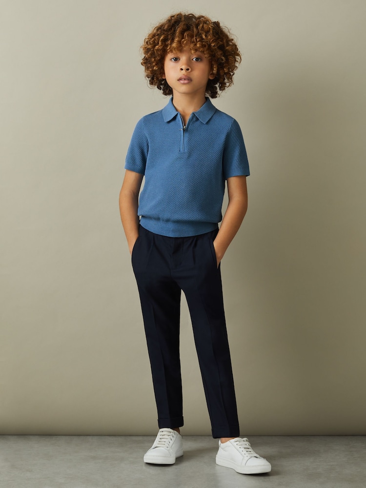Azul - Polo texturizado con cremallera de un cuarto Ivor de Reiss - Imagen 1 de 5 Azul - Polo texturizado con cremallera de un cuarto Ivor de Reiss - Imagen 1 de 5