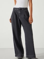 Hush Black Lya Pleated Wide Leg Jeans - Image 1 of 6