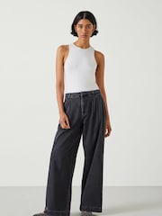 Hush Black Lya Pleated Wide Leg Jeans - Image 2 of 6