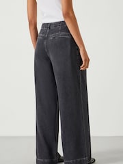 Hush Black Lya Pleated Wide Leg Jeans - Image 4 of 6
