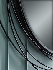 Black Extra Large Contemporary Round 120cm Wall Mirror - Image 2 of 5