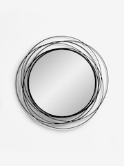 Black Extra Large Contemporary Round 120cm Wall Mirror - Image 3 of 5