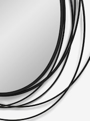 Black Extra Large Contemporary Round 120cm Wall Mirror - Image 4 of 5