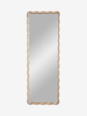 Natural Solid Wood Wavy Full Length Mirror - Image 4 of 6