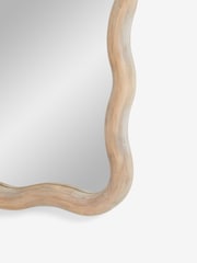 Natural Solid Wood Wavy Full Length Mirror - Image 5 of 6