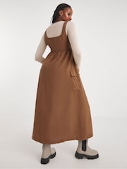 Simply Be Brown Microfibre Midi Dress - Image 2 of 4