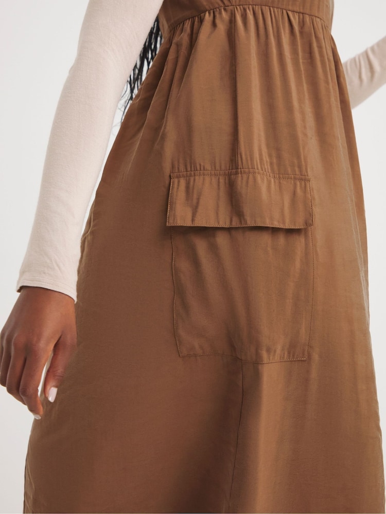Simply Be Brown Microfibre Midi Dress - Image 4 of 4