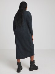 Simply Be Grey Long Sleeved Graphic T-Shirt Dress - Image 2 of 4