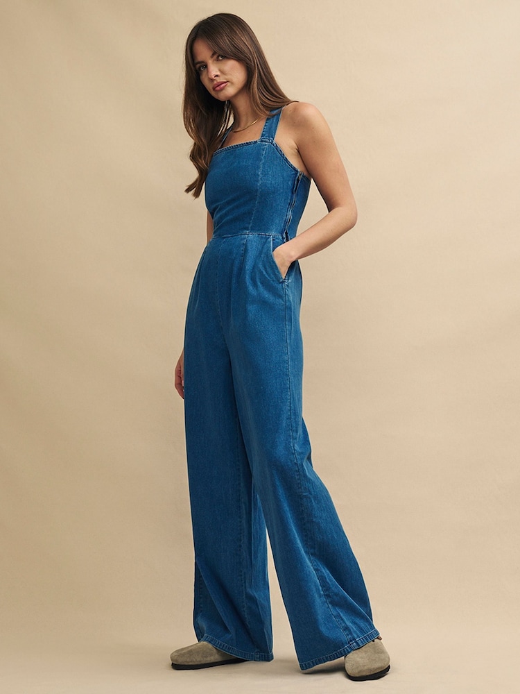 Nobody's Child Blue Denim Maisie Jumpsuit - Image 1 of 5