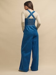 Nobody's Child Blue Denim Maisie Jumpsuit - Image 4 of 5