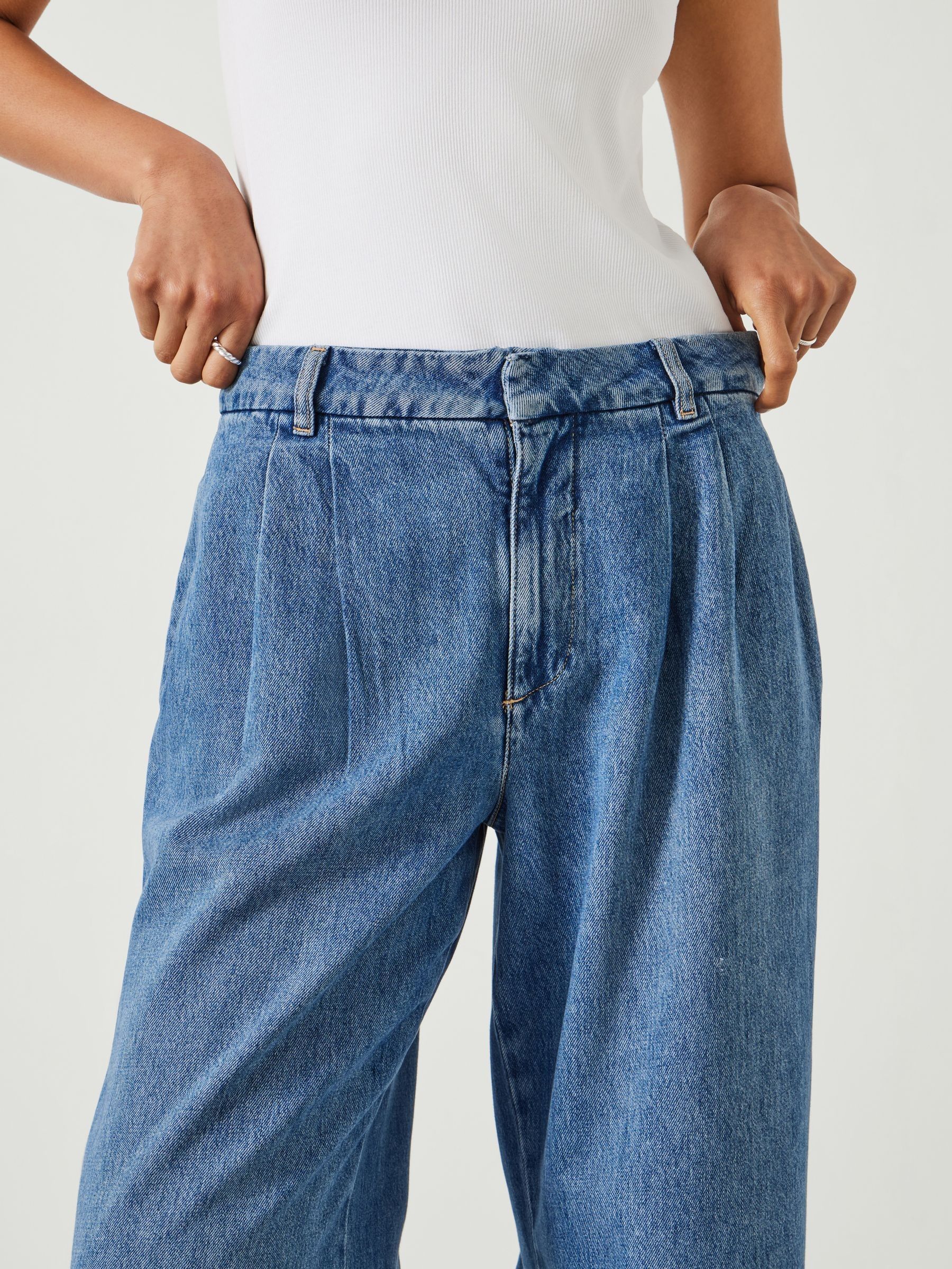 Buy Hush Blue Lya Pleated Wide Leg Jeans from Next USA