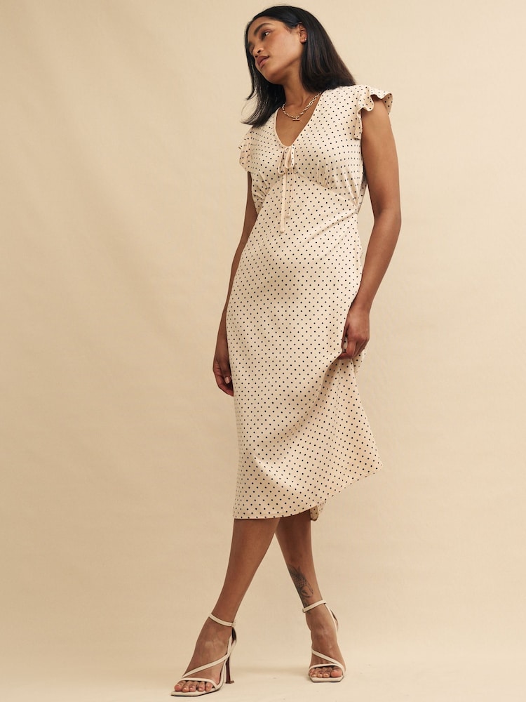 Nobody's Child Cream Lily Midi Dress - Image 1 of 4