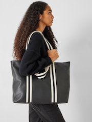 Hush Black Oversized Marlon Leather Tote Bag - Image 1 of 5