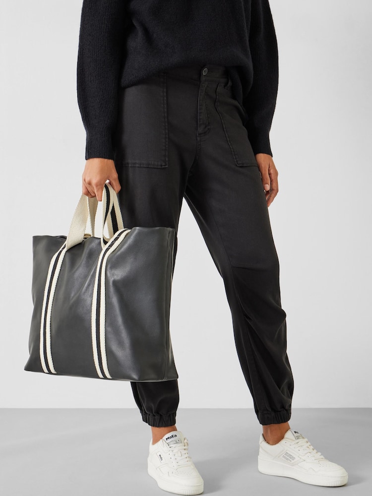 Hush Black Oversized Marlon Leather Tote Bag - Image 2 of 5