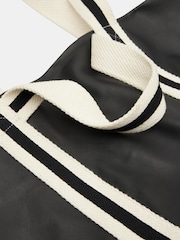 Hush Black Oversized Marlon Leather Tote Bag - Image 4 of 5