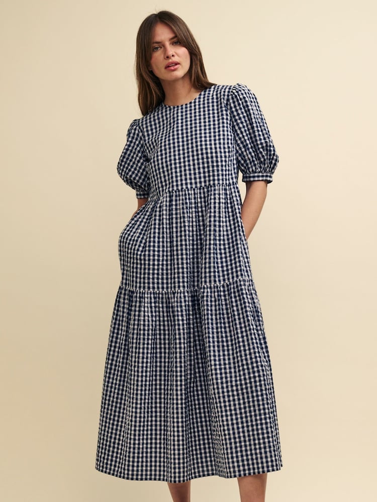Nobodys Child Blue Gingham Check Rochelle Midaxi Dress - Image 1 of 10