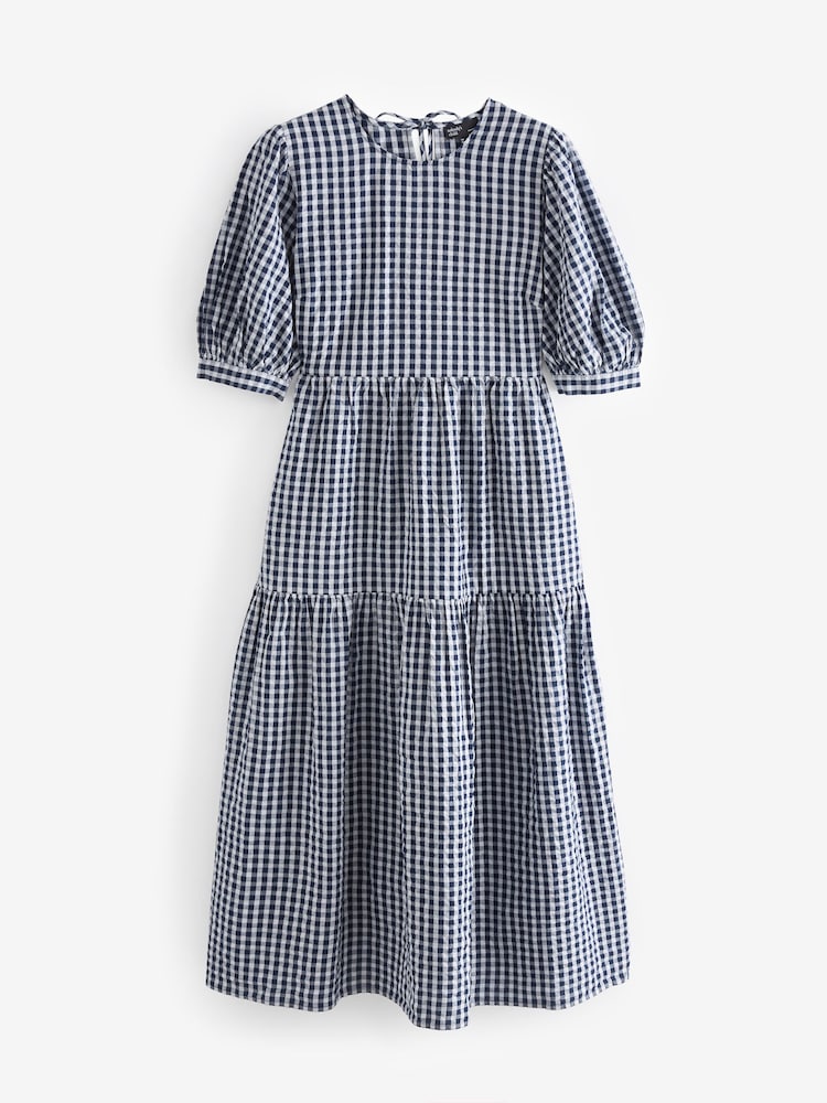 Nobodys Child Blue Gingham Check Rochelle Midaxi Dress - Image 10 of 10