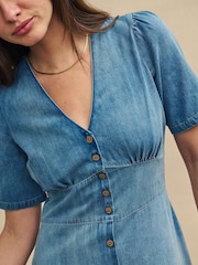 Nobodys Child Denim Blue Alexa Midi Plain Dress - Image 5 of 5