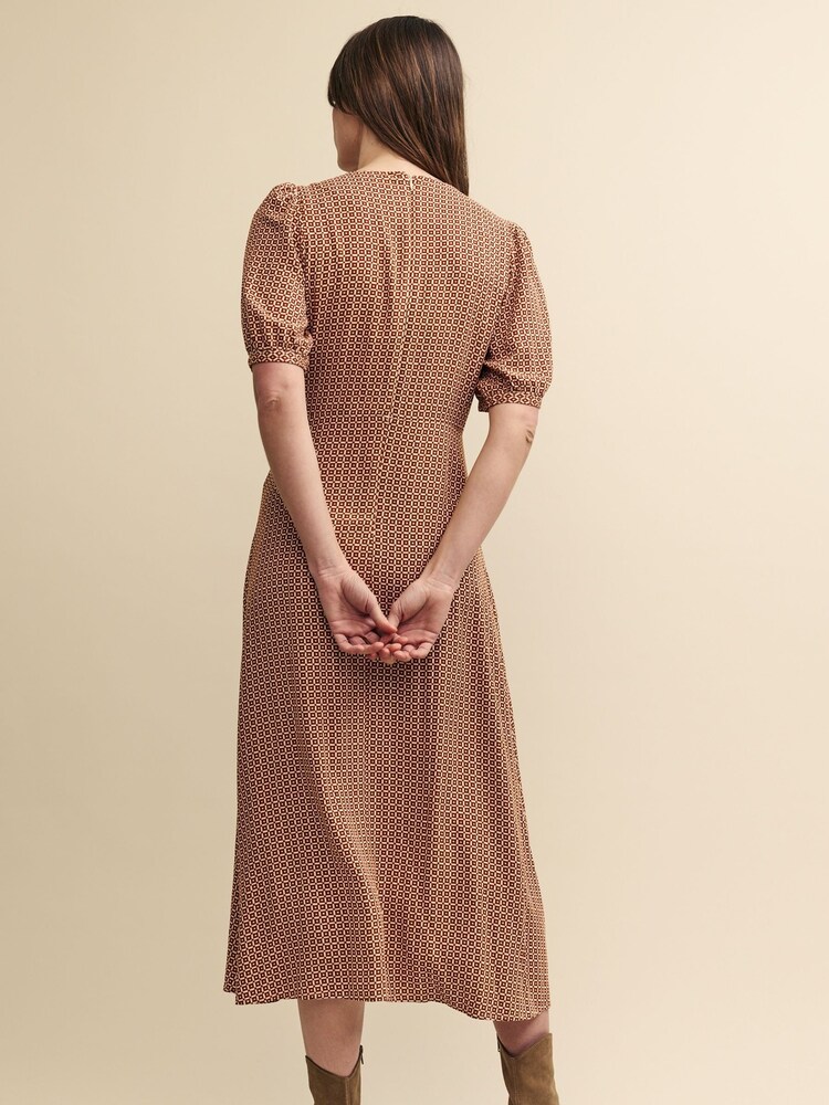 Nobody's Child Brown Geo Bonnie Kez Midi Dress - Image 2 of 5