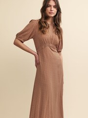 Nobody's Child Brown Geo Bonnie Kez Midi Dress - Image 3 of 5