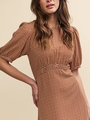 Nobody's Child Brown Geo Bonnie Kez Midi Dress - Image 4 of 5