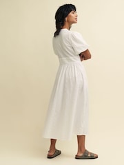 Nobody's Child Cream 100% Cotton Starlight Plain Midaxi Dress - Image 2 of 5