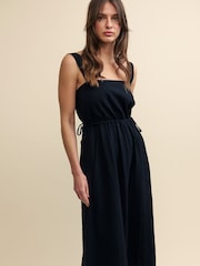 Nobodys Child Zainub Plain Black Midi Dress - Image 1 of 6
