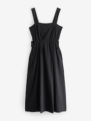 Nobodys Child Zainub Plain Black Midi Dress - Image 6 of 6