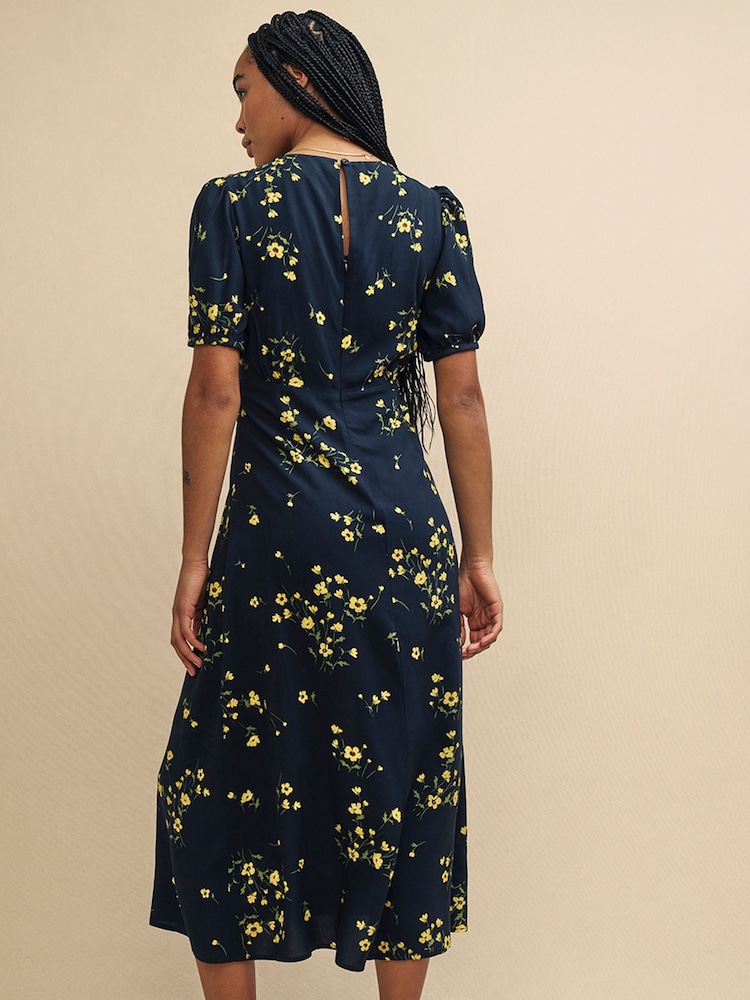 Nobodys Child Clover Paris Floral Midi Black Dress - Image 2 of 4