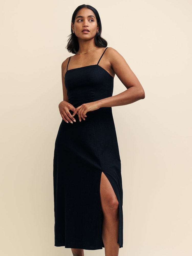 Nobody's Child Black Plain Maddy Midi Dress - Image 2 of 4