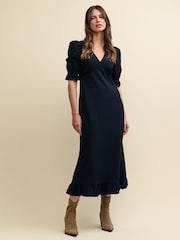 Nobodys Child Plain Delilah Midi Black Dress - Image 5 of 10