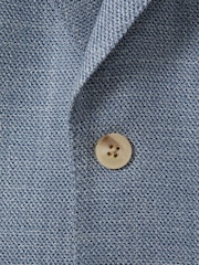 Reiss Soft Blue Aphrodite 9-13 yrs Slub Check Single Breasted Blazer - Image 4 of 4