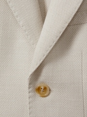 Reiss Stone Aphrodite 13-14 yrs Slub Check Single Breasted Blazer - Image 1 of 4