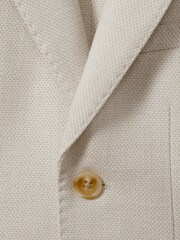 Reiss Stone Aphrodite 13-14 yrs Slub Check Single Breasted Blazer - Image 4 of 4