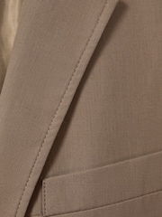 Reiss Taupe Hope Single Breasted Cotton Blazer - Image 6 of 6