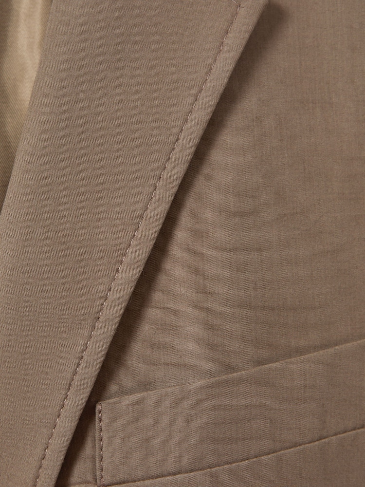 Reiss Taupe Hope Single Breasted Cotton Blazer - Image 6 of 6