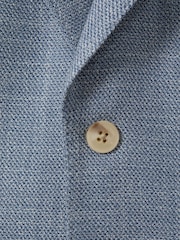 Reiss Soft Blue Aphrodite 3-9 yrs Slub Check Single Breasted Blazer - Image 4 of 4