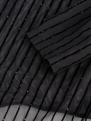 self. Black Sparkle Long Sleeve Mesh Body - Image 9 of 9