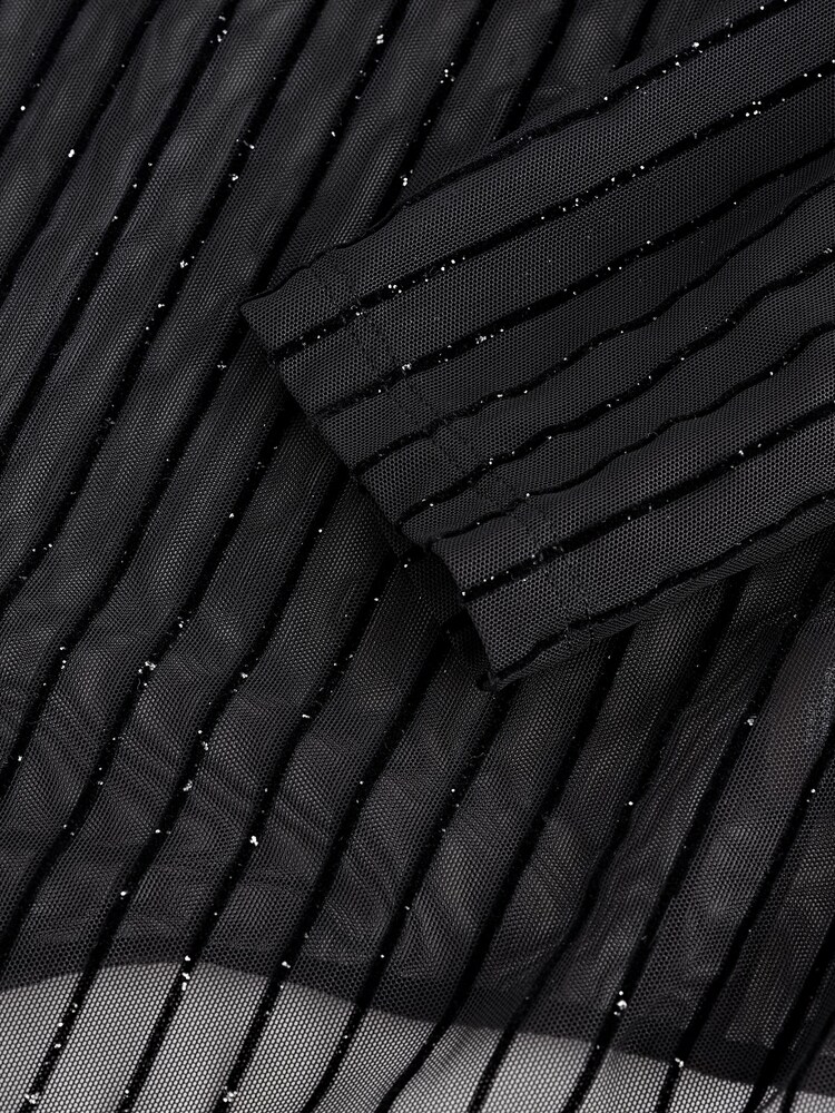 self. Black Sparkle Long Sleeve Mesh Body - Image 9 of 9