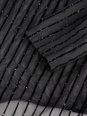 self. Black Sparkle Long Sleeve Mesh Body - Image 8 of 9