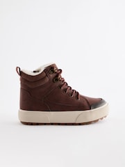 Tan Brown Standard Fit (F) Warm Lined High Top Boots - Image 2 of 6