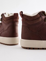 Tan Brown Standard Fit (F) Warm Lined High Top Boots - Image 3 of 6