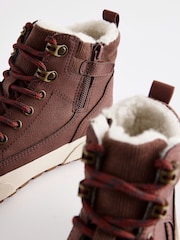 Tan Brown Standard Fit (F) Warm Lined High Top Boots - Image 4 of 6