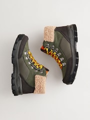 Khaki Hiker Lace Up Boots - Image 4 of 7