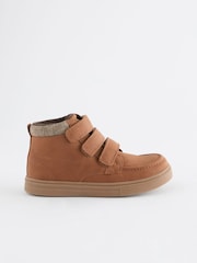 Tan Brown Wide Fit (G) 3 Strap Touch Fastening Smart Ankle Boots - Image 2 of 5