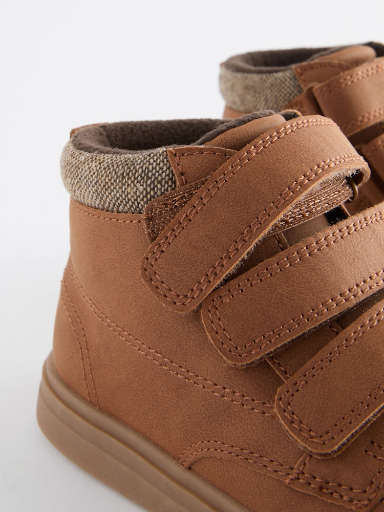 Tan Brown Wide Fit (G) 3 Strap Touch Fastening Smart Ankle Boots - Image 5 of 5