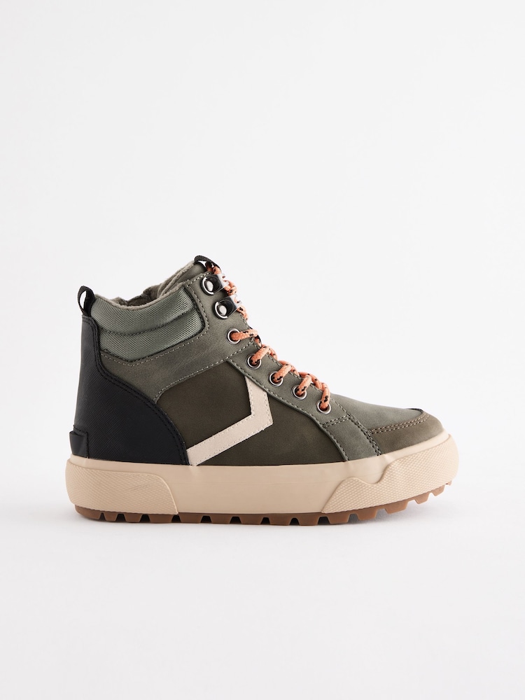 Khaki Standard Fit (F) Cleated High Top Boots - Image 2 of 6