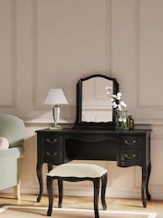 Laura Ashley Black Montpellier Dressing Table & Stool Set - Image 1 of 4
