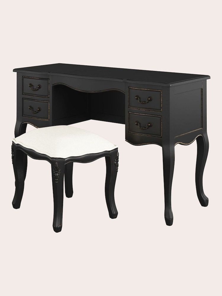Laura Ashley Black Montpellier Dressing Table & Stool Set - Image 4 of 4